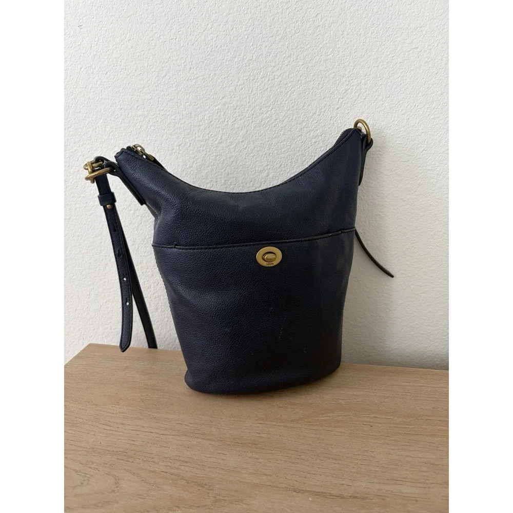 Fossil Talulla Hobo Shoulder Bag Navy Blue Leather